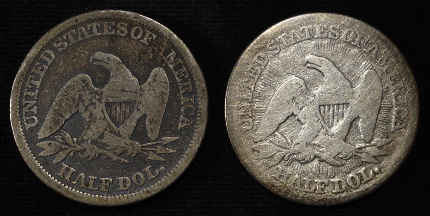 1853 & 1854 SEATED LIBERTY HALF DOLLARS