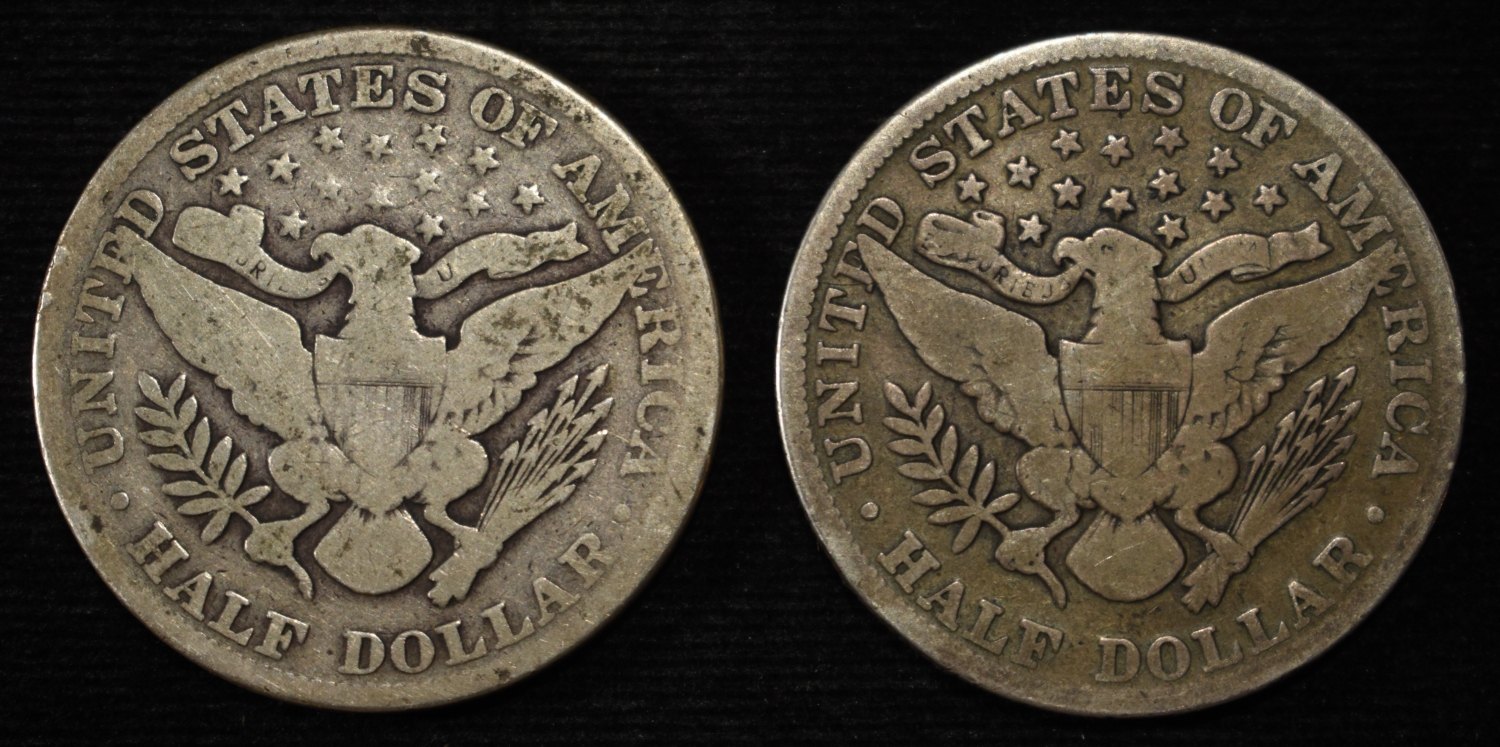 1892 & 1897 BARBER HALF DOLLARS