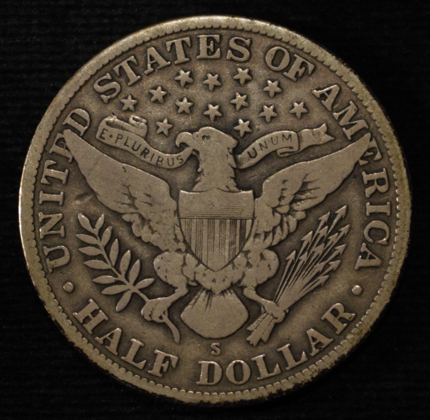1912-S BARBER HALF DOLLAR FINE