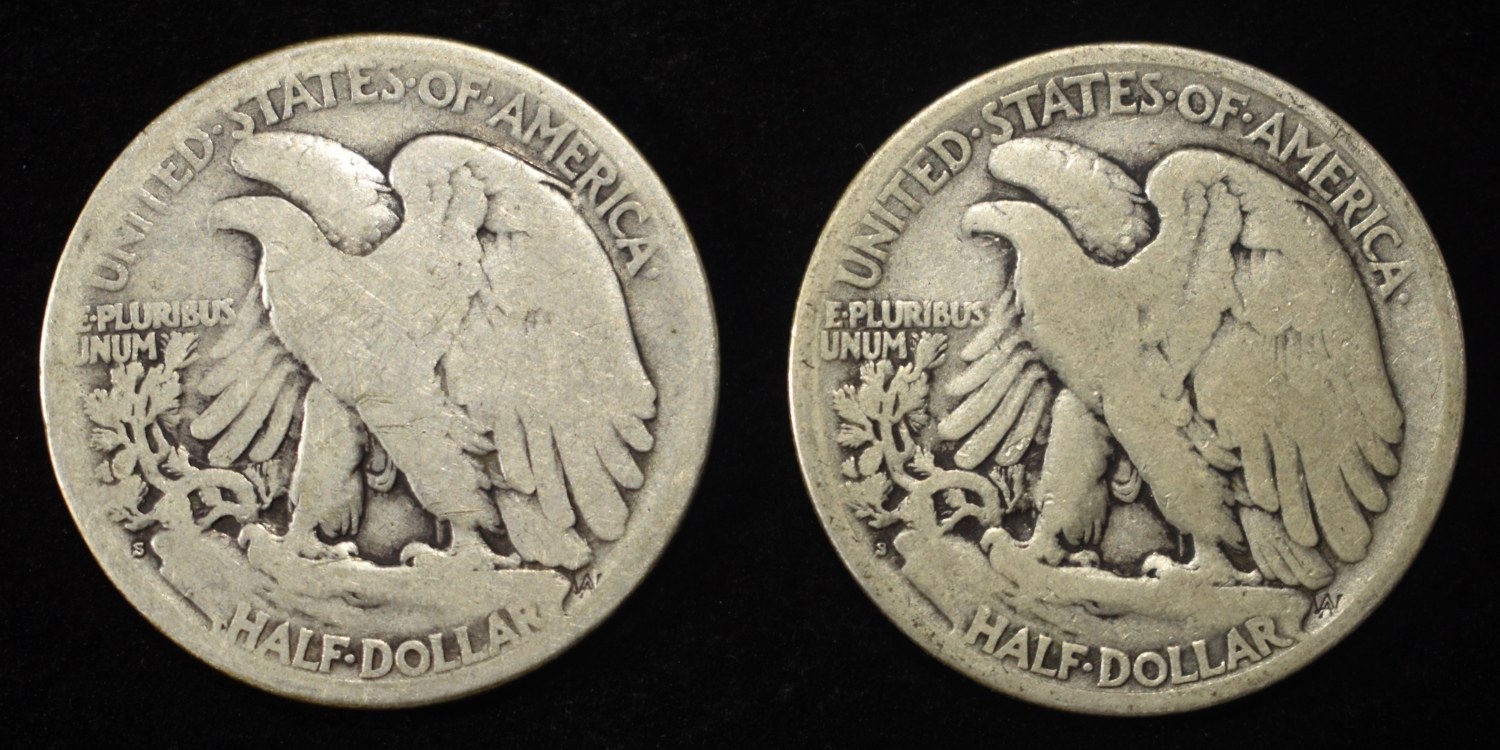 1917-S & 1919-S WALKING LIBERTY HALF DOLLARS