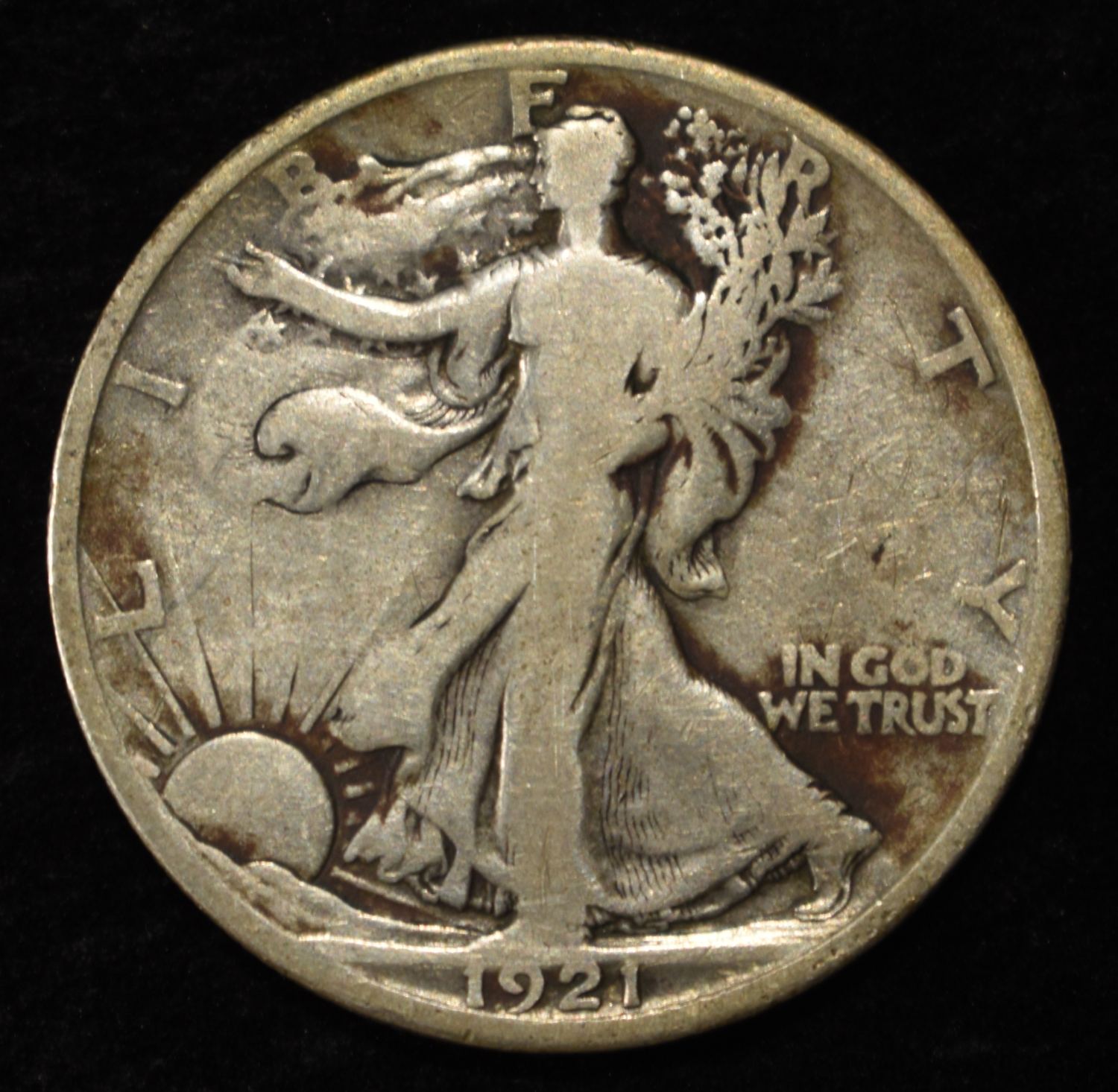 1921-S WALKING LIBERTY HALF DOLLAR VG