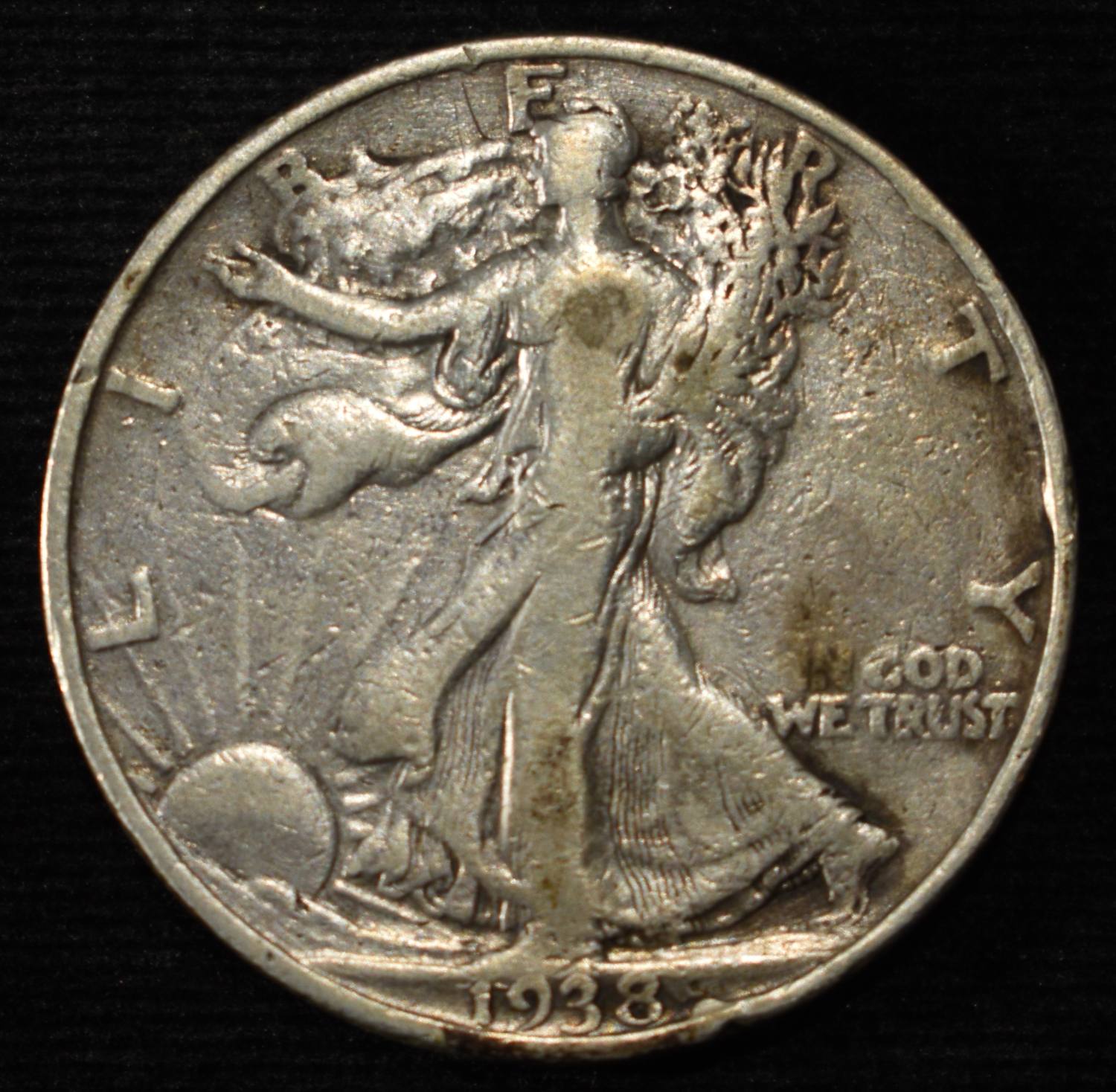 1938-D WALKING LIBERTY HALF VF