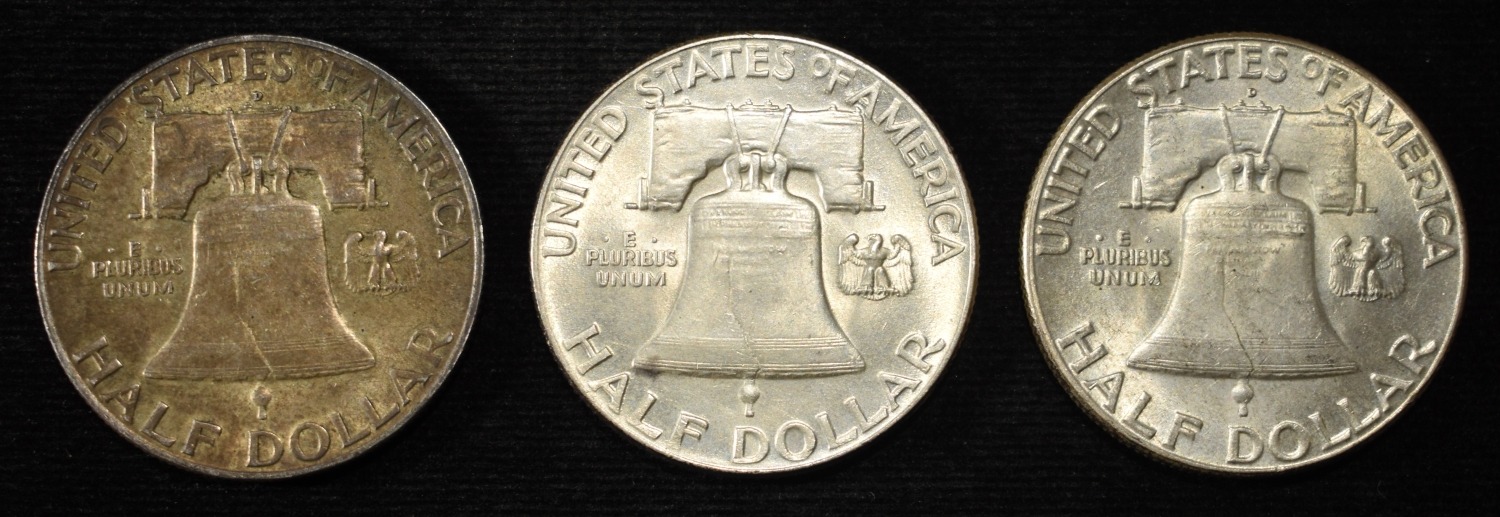 1948-P,D & 1949-D FRANKLIN HALVES