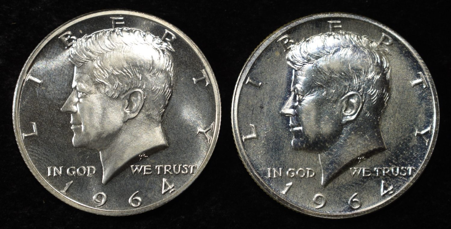 (2) 90% SILVER 1964 KENNEDY HALF DOLLARS PROOF BU