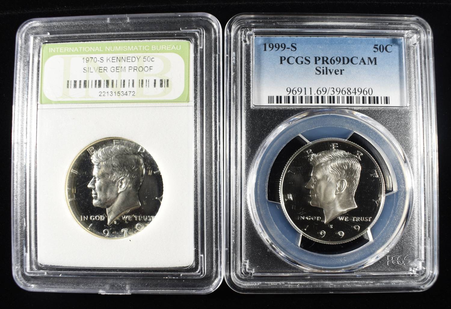1970-S & 1999-S KENNEDY HALF DOLLARS GRADED