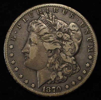 1879-CC MORGAN DOLLAR XF. WEEKLY COIN & CURRENCY AUCTIONS ESTIMATE $1500 - $1800.