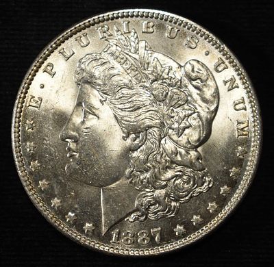 1887 MORGAN DOLLAR CH BU. WEEKLY COIN & CURRENCY AUCTIONS ESTIMATE $130 - $150.