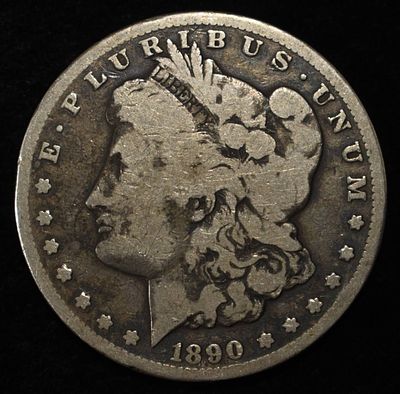 1890-CC MORGAN DOLLAR VG. WEEKLY COIN & CURRENCY AUCTIONS ESTIMATE $250 - $300.