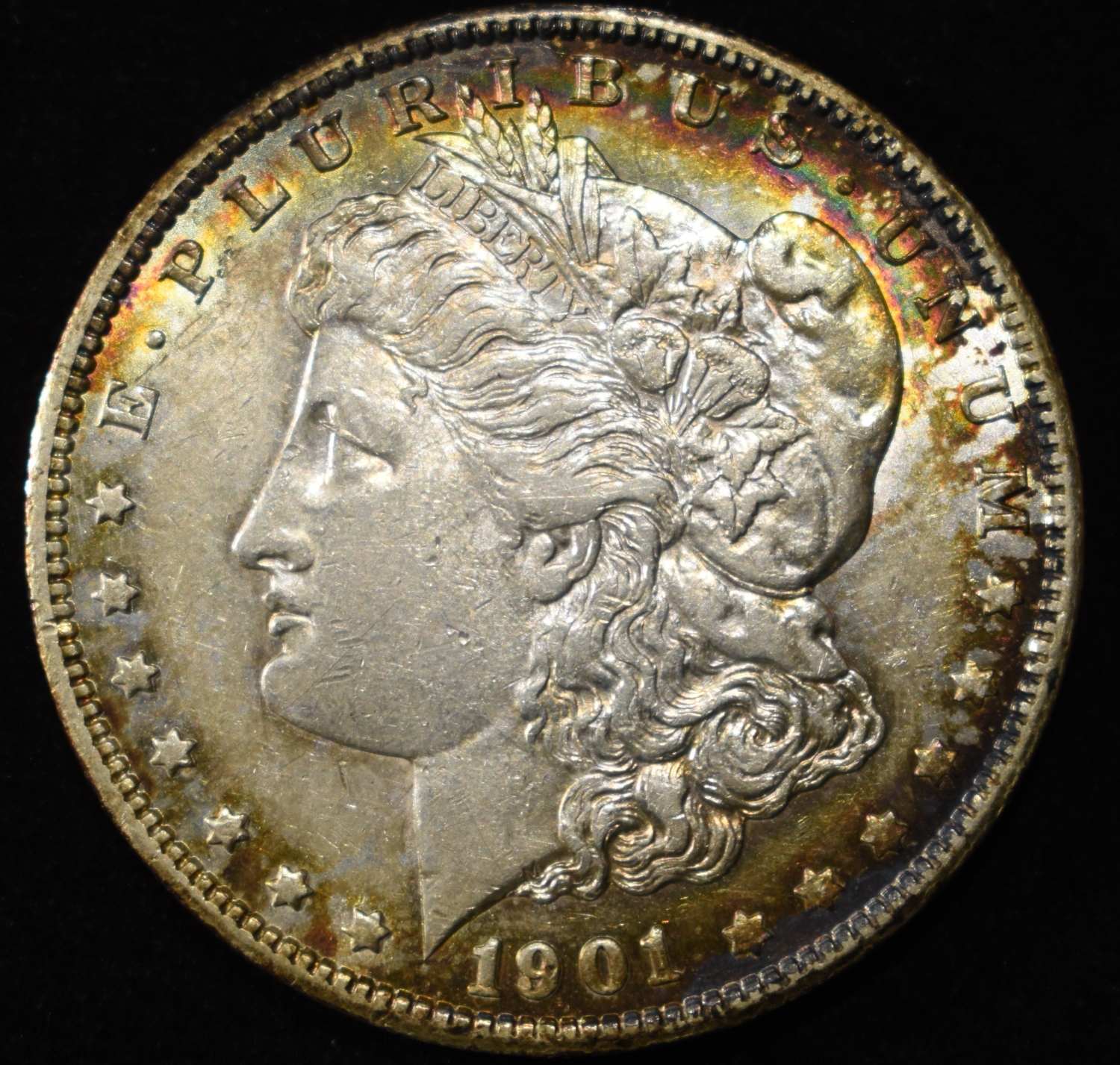 1901-S MORGAN DOLLAR AU/BU COLOR