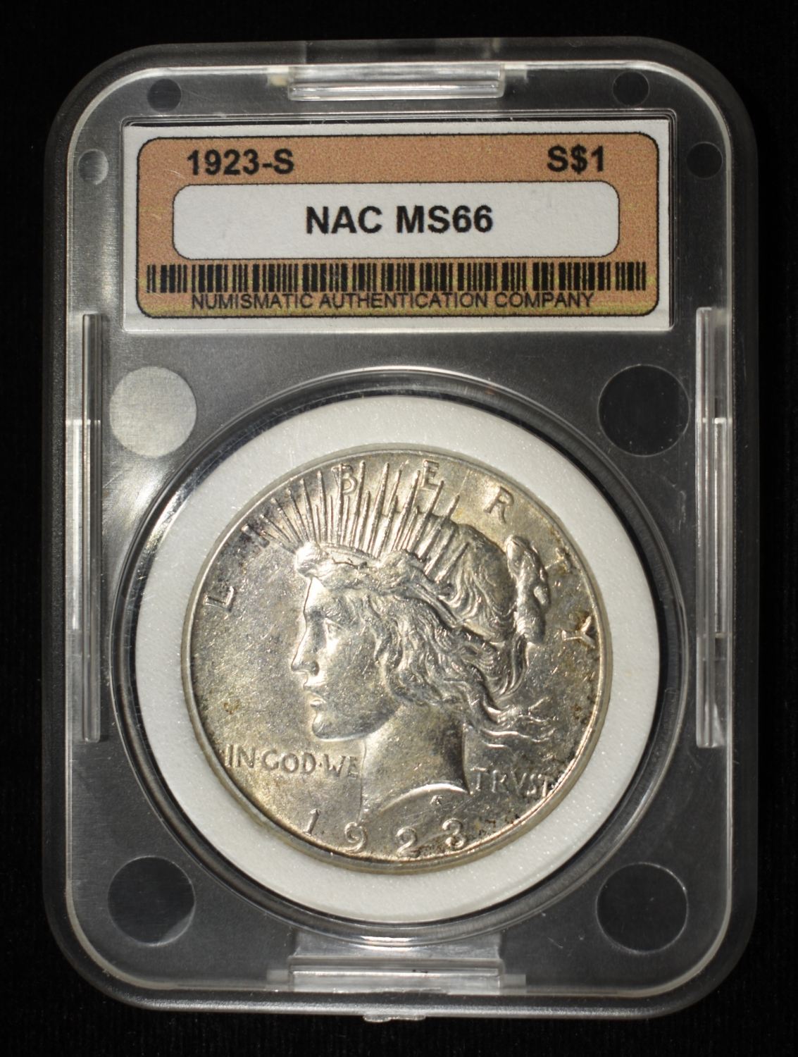 1923-S PEACE DOLLAR NAC SUPERB GEM BU