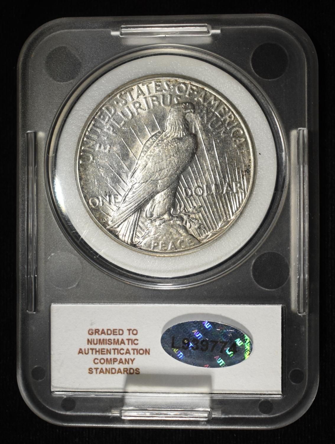 1923-S PEACE DOLLAR NAC SUPERB GEM BU