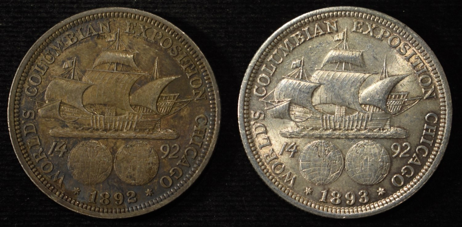 1892, 1893 COLUMBIAN COMMEM HALVES
