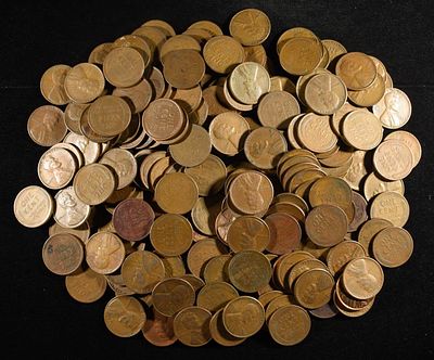 200 "S" MINT WHEAT CENTS. BID WITH SILVER CITY AUCTIONS ESTIMATE $100 - $120.