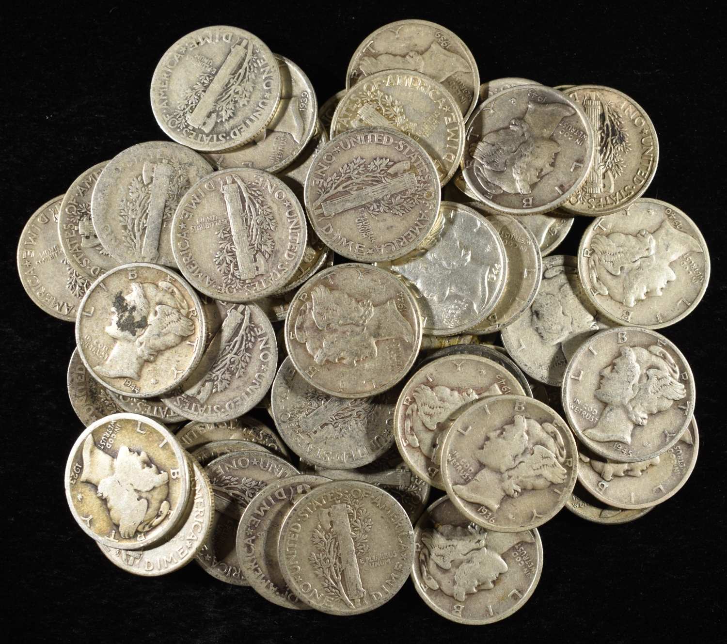 (50) MERCURY DIMES