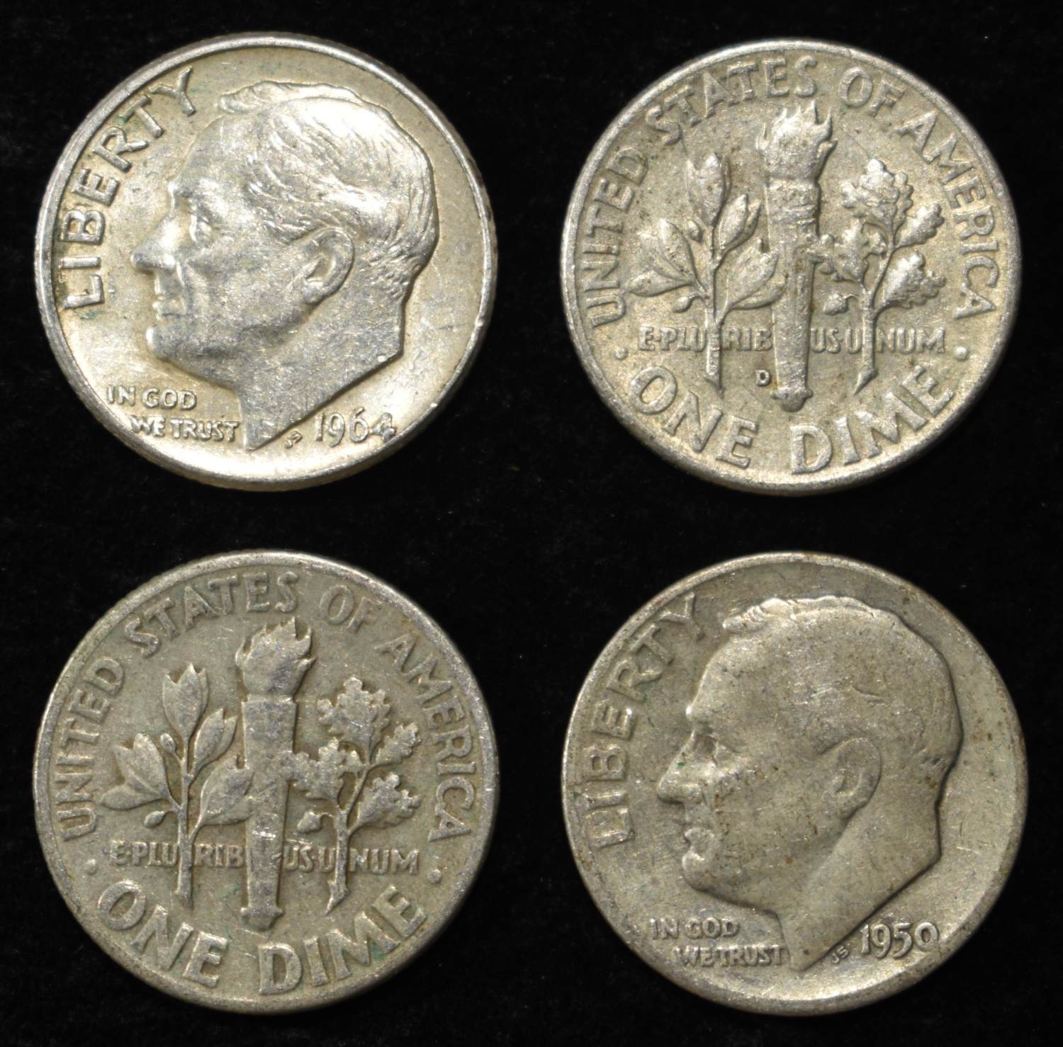 (50) 90% SILVER ROOSEVELT DIMES