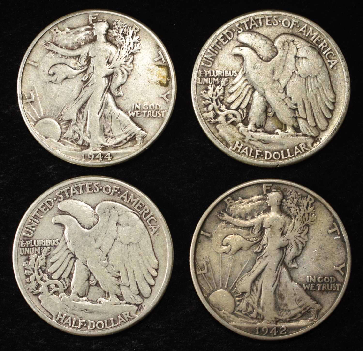 (10) 90% SILVER WALKING LIBERTY HALF DOLLARS