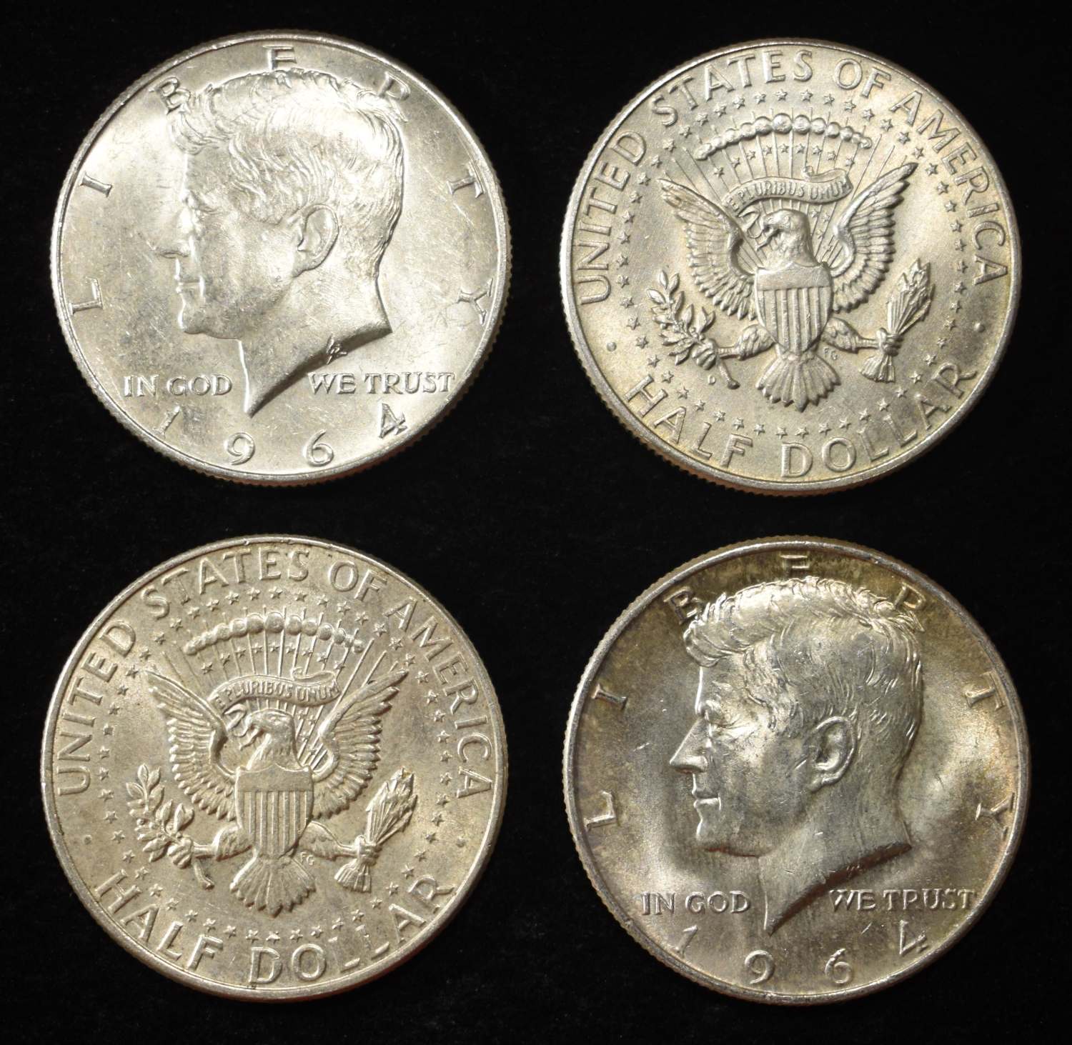 (10) 90% SILVER KENNEDY HALF DOLLARS