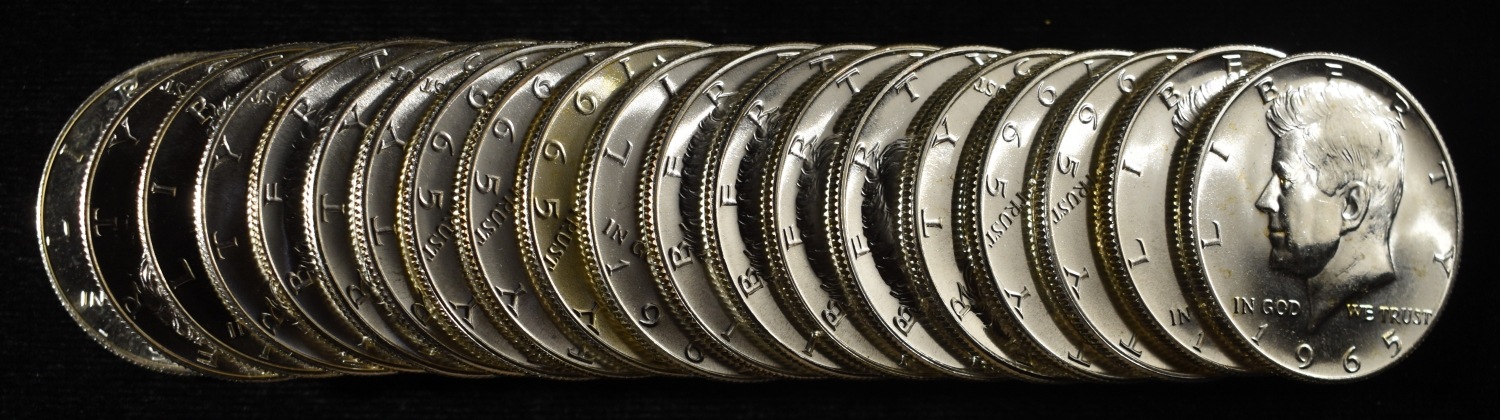 1965 KENNEDY HALF DOLLARS SMS ROLL