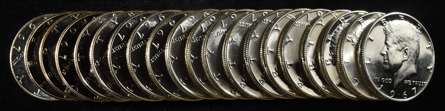 1967 KENNEDY HALF DOLLARS SMS ROLL