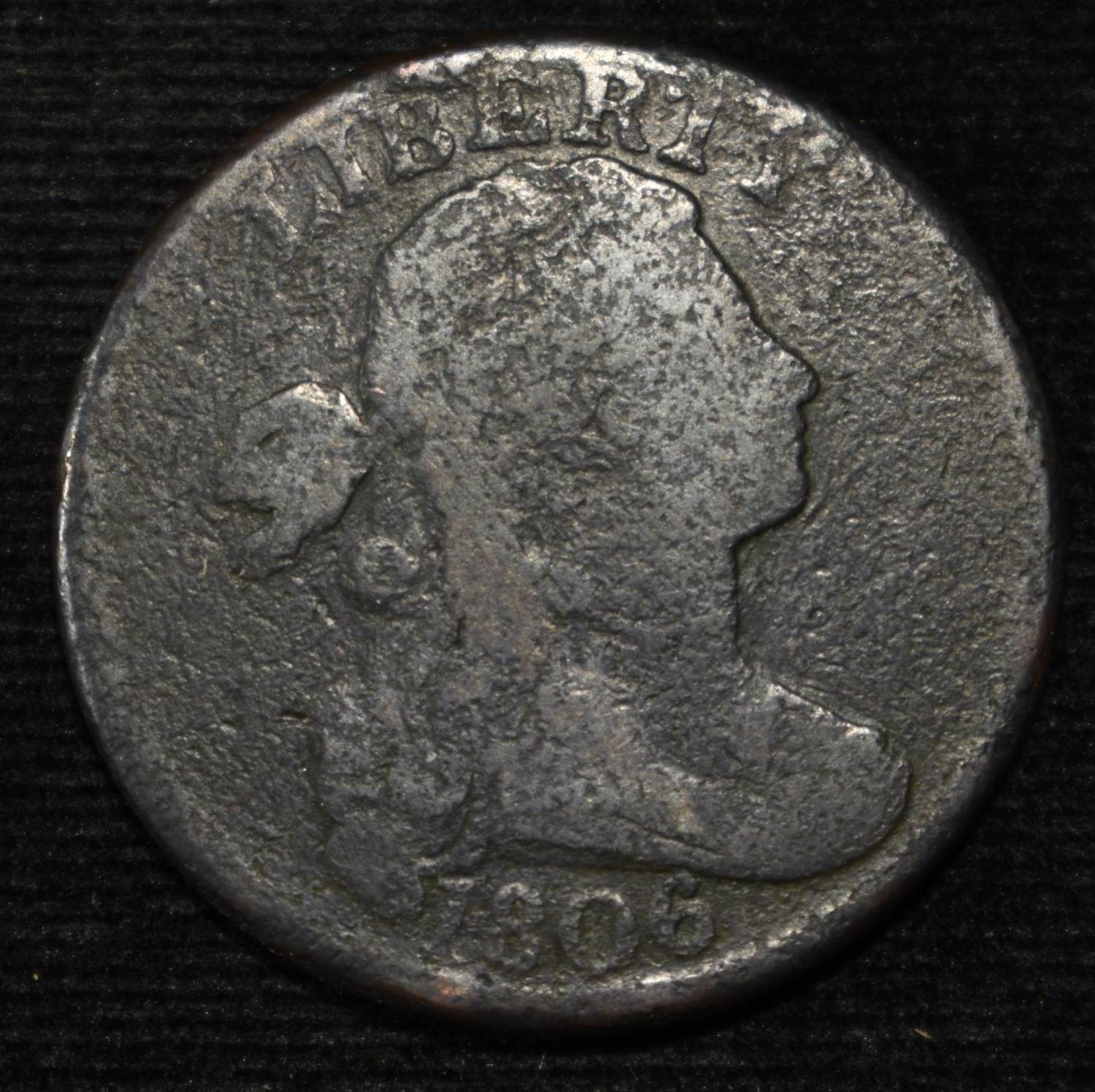 1806 DRAPED BUST LARGE CENT VG