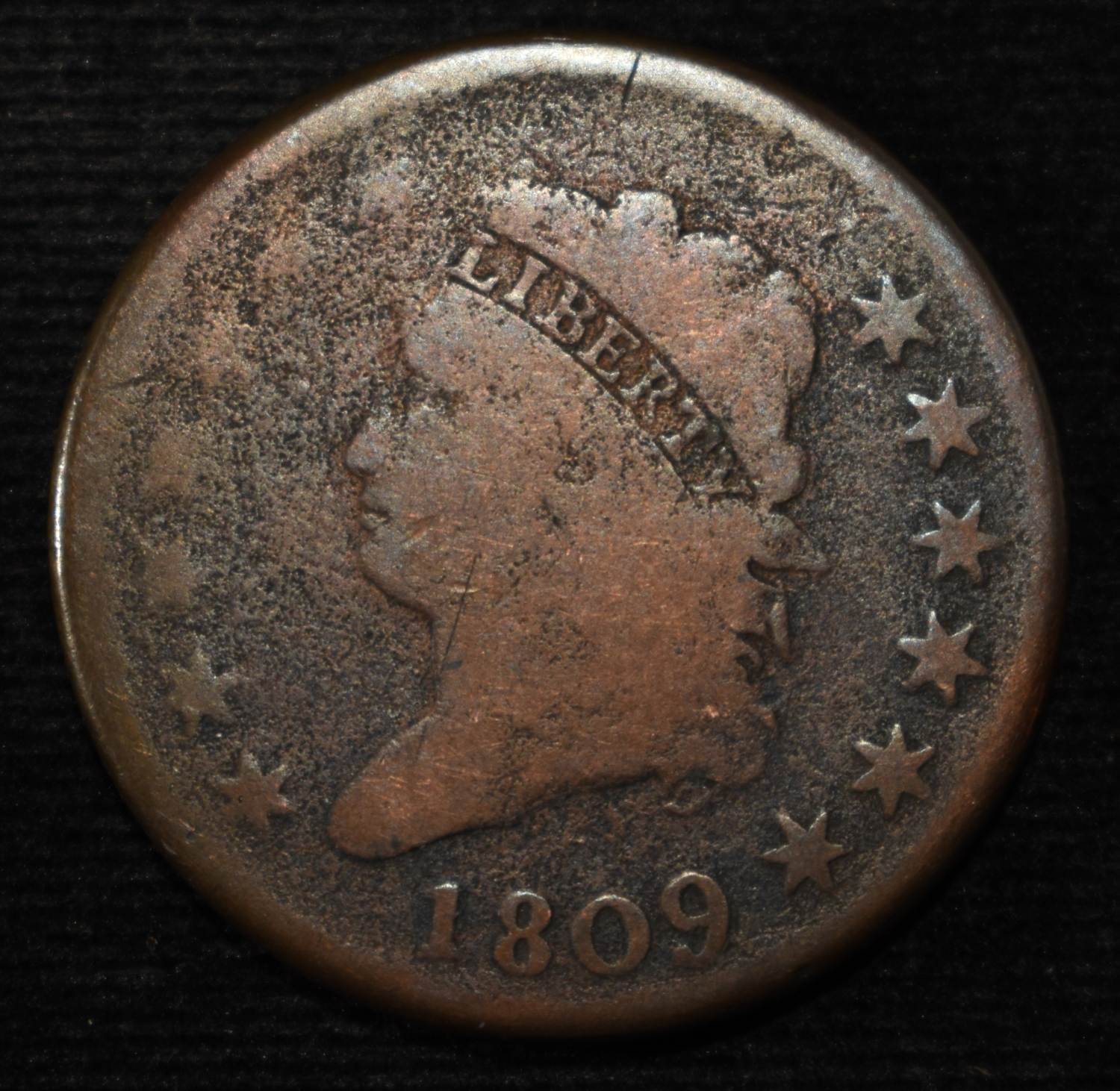 1809 CLASSIC HEAD LARGE CENT VG