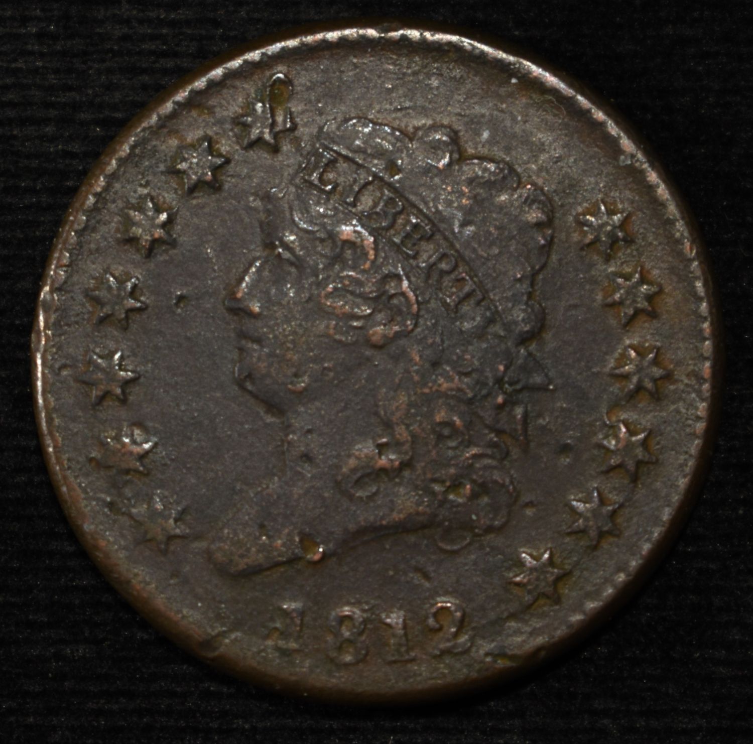 1812 CLASSIC HEAD LARGE CENT XF
