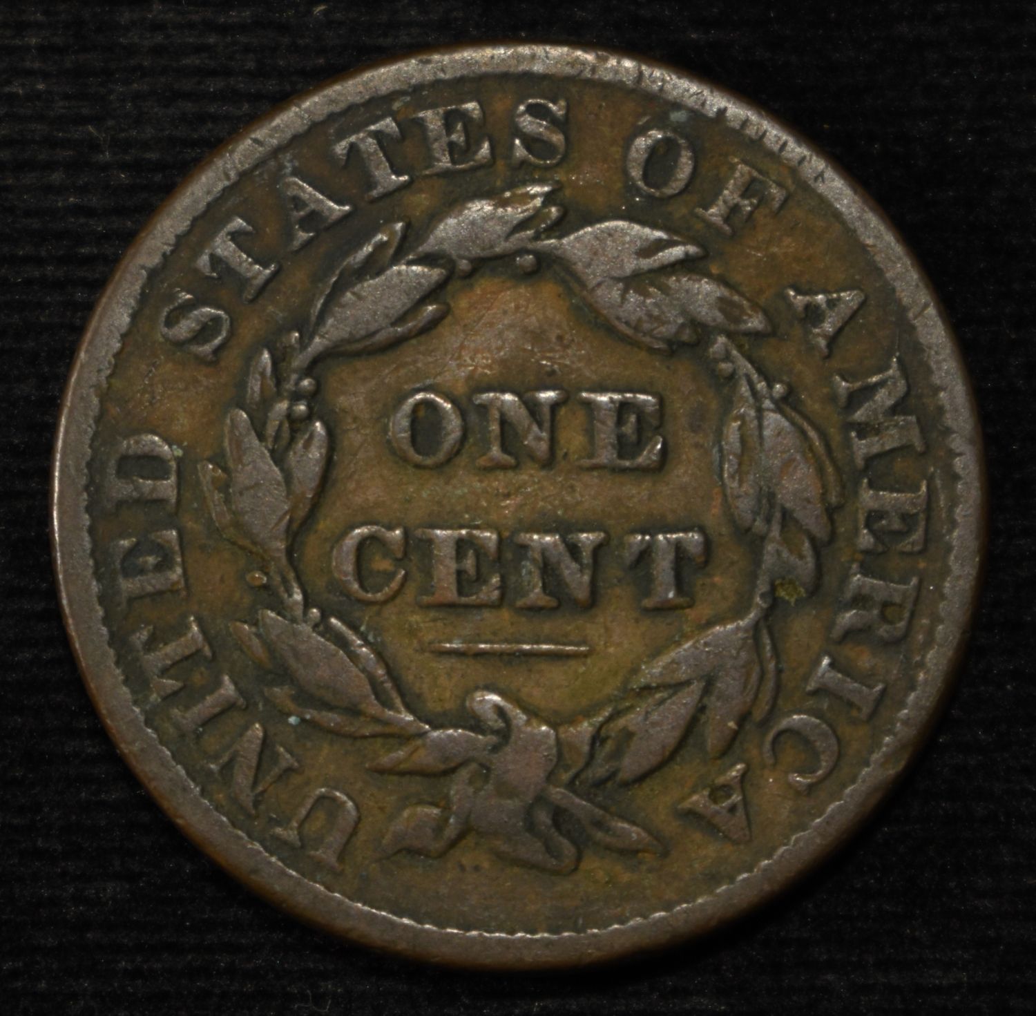 1837 CORONET HEAD LARGE CENT VF