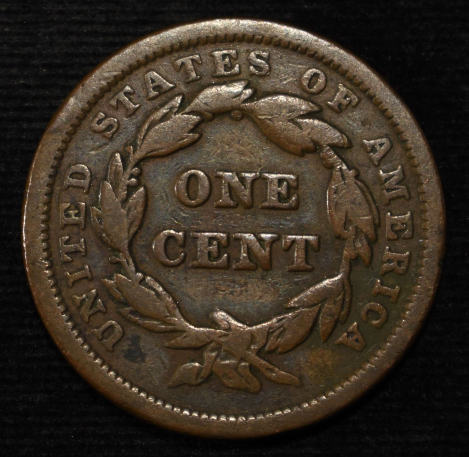 1841 BRAIDED HAIR LARGE CENT FINE
