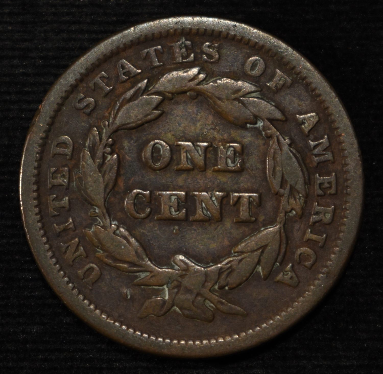 1842 BRAIDED HAIR LARGE CENT F/VF