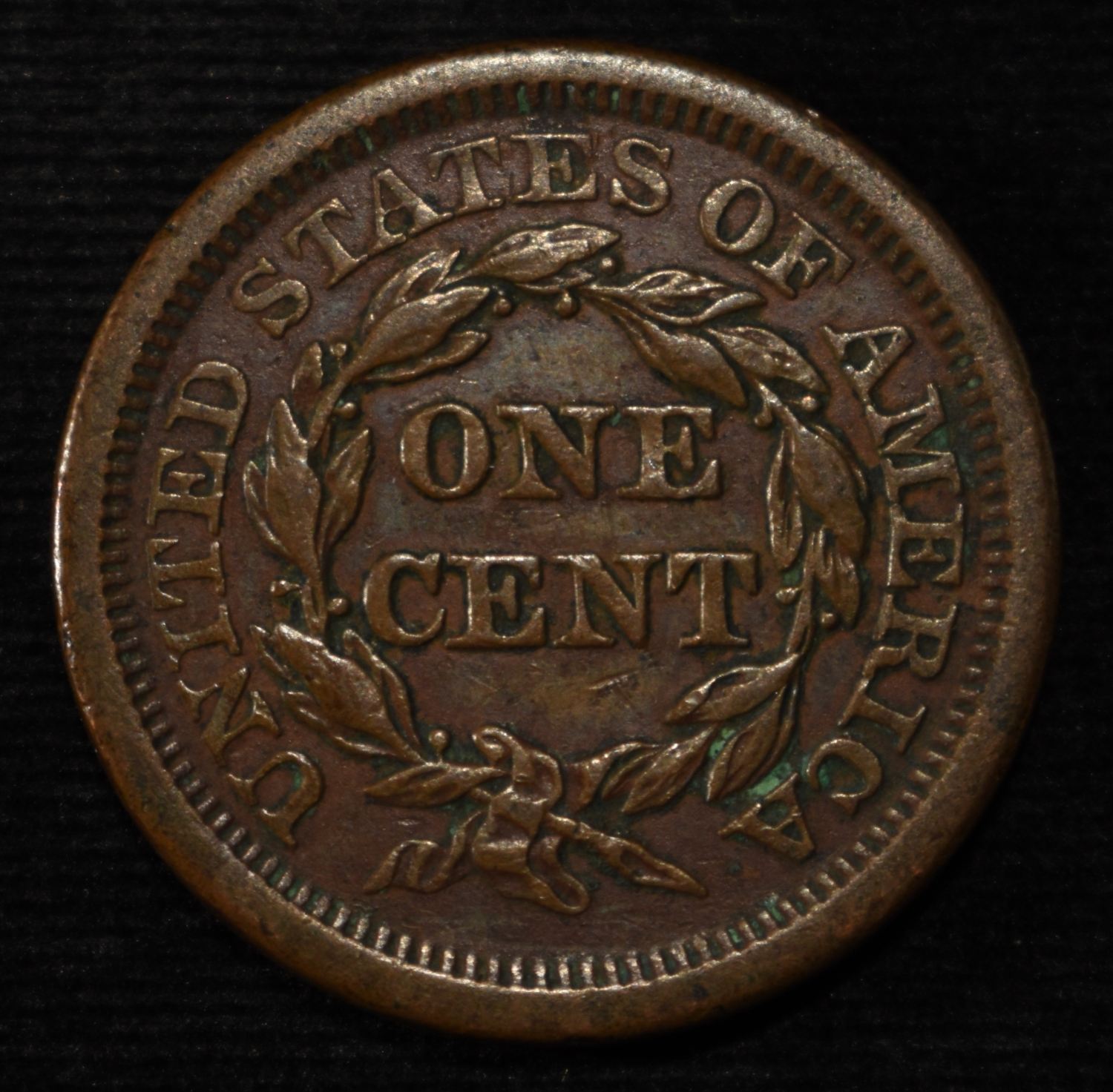 1850 BRAIDED HAIR LARGE CENT AU