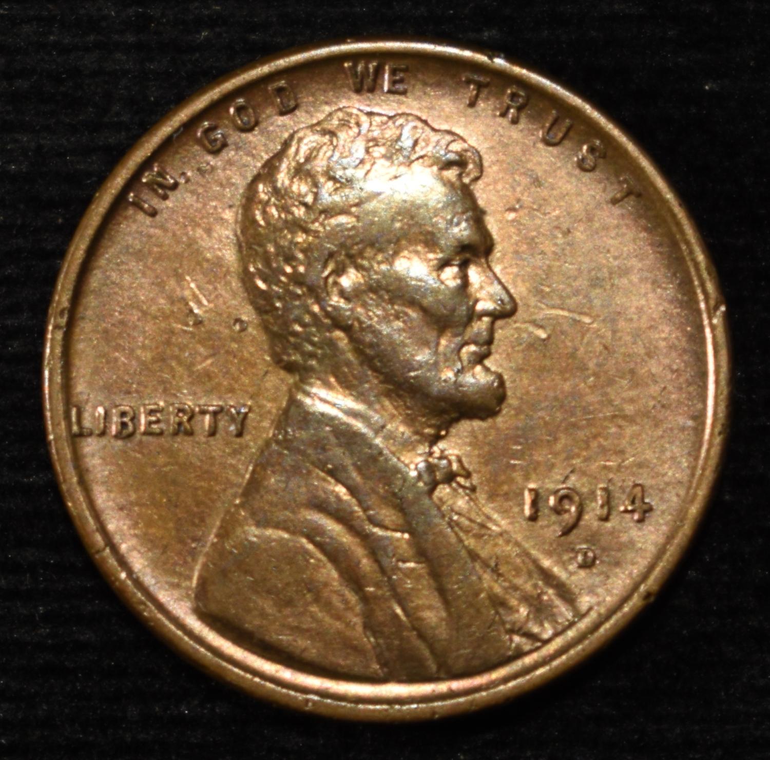 1914-D WHEAT CENT CH AU