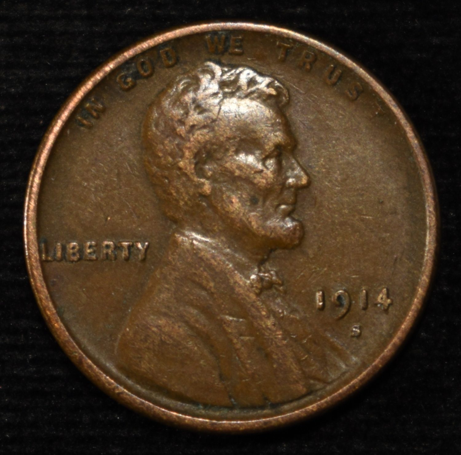 1914-S WHEAT CENT XF