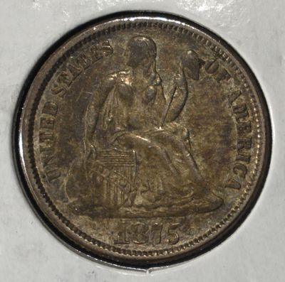 1875 LIBERTY SEATED DIME LOVELY ORIG UNC. CHECK OUT OUR UPCOMING AUCTIONS ESTIMATE $200 - $250.