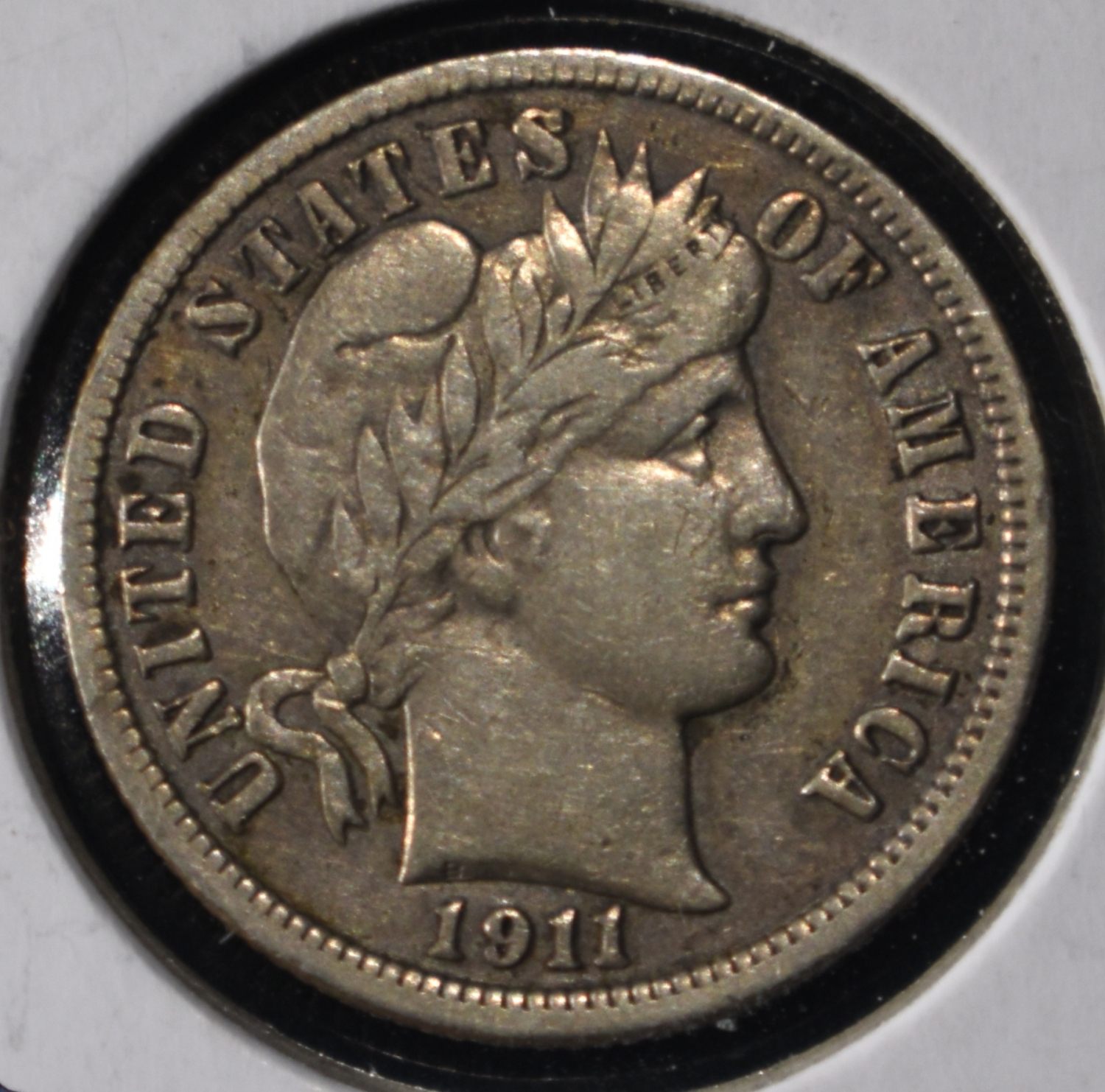 1911-S BARBER DIME CH XF