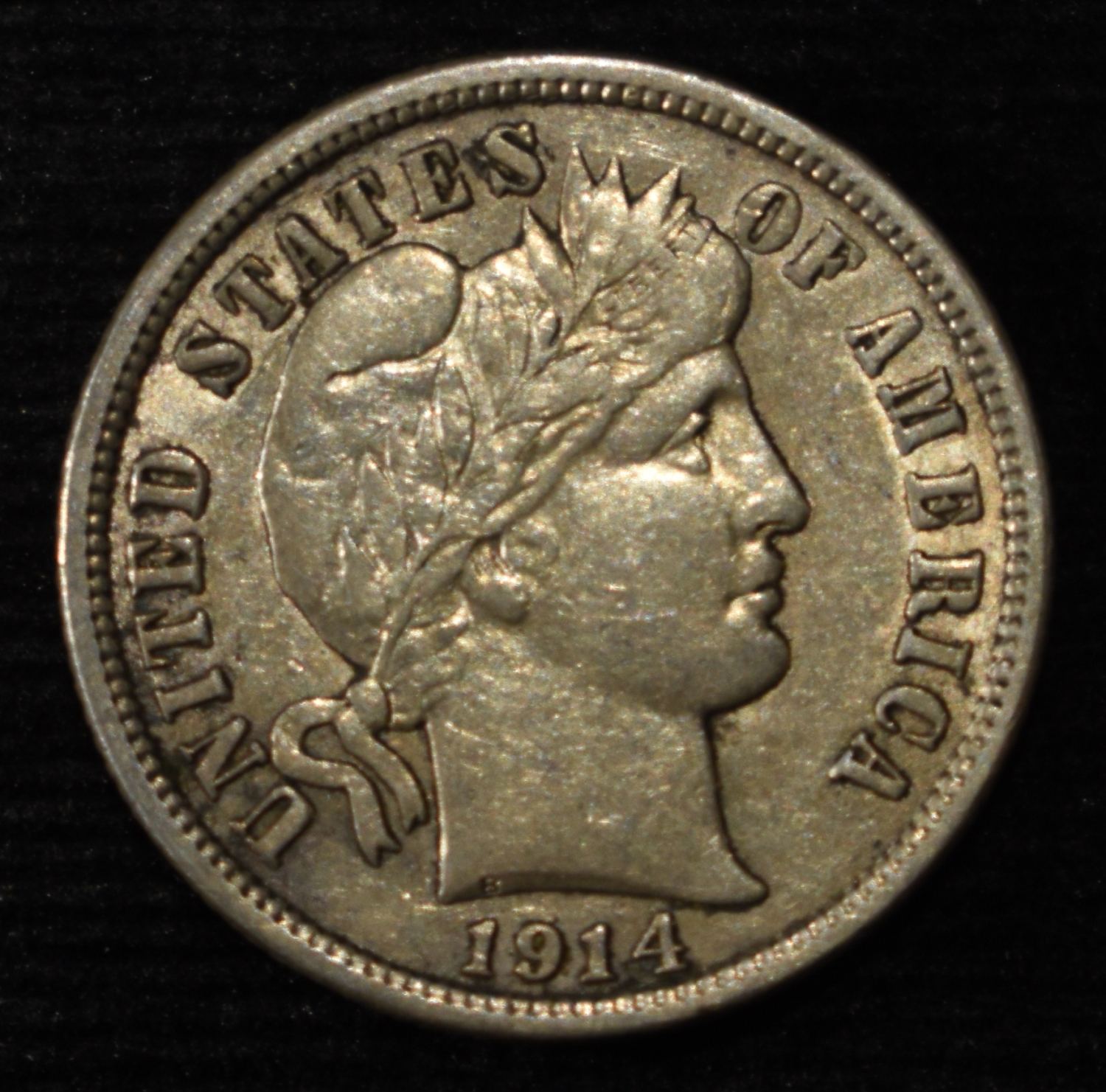 1914-D BARBER DIME CH AU