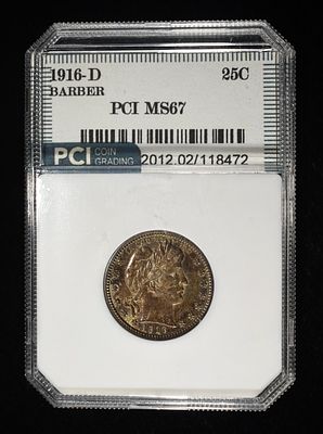 1916-D BARBER QUARTER PCI SUPERB GEM BU. WEEKLY COIN & CURRENCY AUCTIONS ESTIMATE $725 - $825.