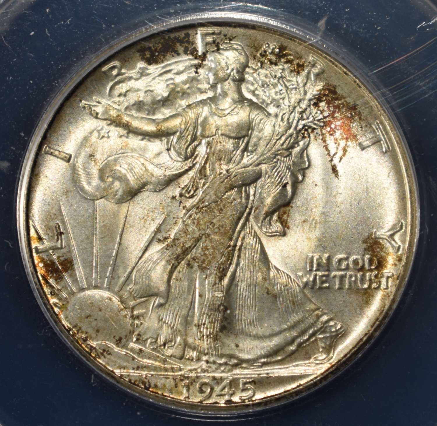 1945 WALKING LIBERTY HALF ANACS MS-64