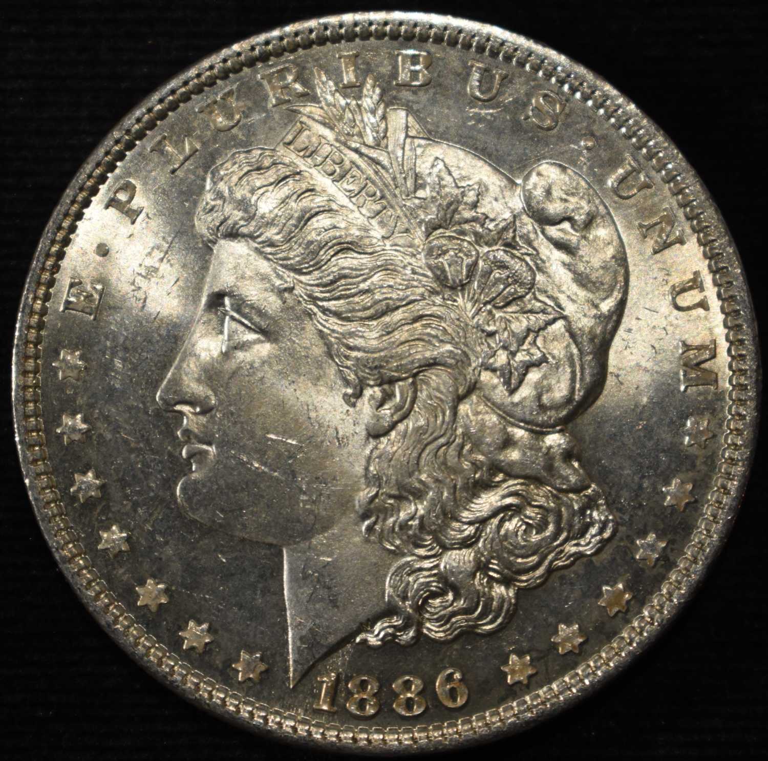 1886 MORGAN DOLLAR NICE BU PL