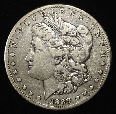1889-CC MORGAN DOLLAR VF/XF. LEADERS IN ON-LINE AUCTIONS ESTIMATE $3000 - $3500.
