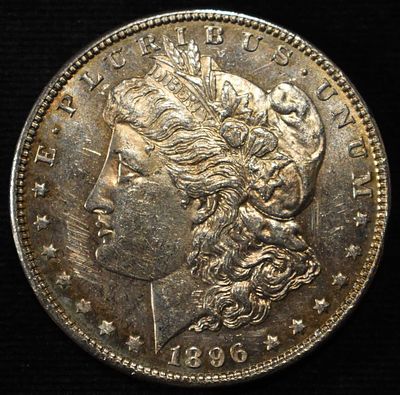 1896 MORGAN DOLLAR BU PL. WEEKLY COIN & CURRENCY AUCTIONS ESTIMATE $150 - $200.