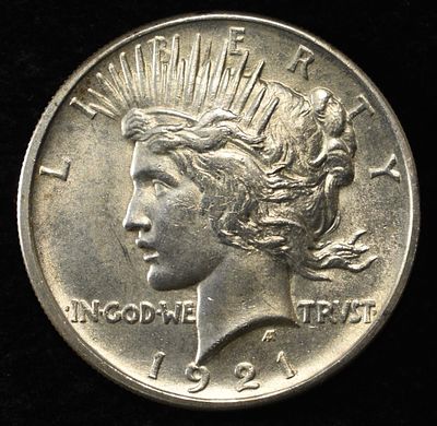 1921 PEACE DOLLAR. BID WITH SILVER CITY AUCTIONS ESTIMATE $600 - $700.