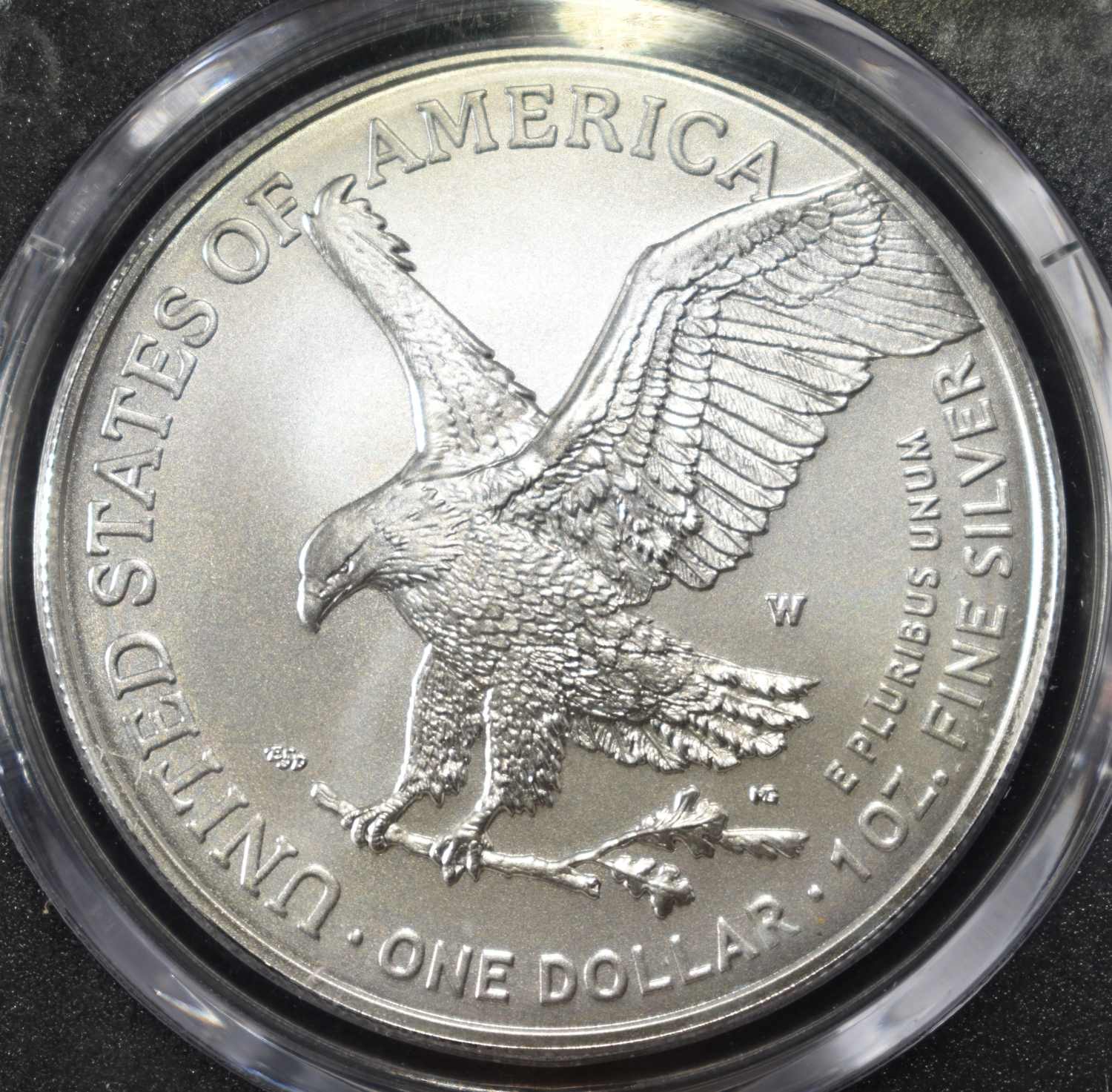 2025-W AMERICAN SILVER EAGLE PCGS SP70 BURN. AR