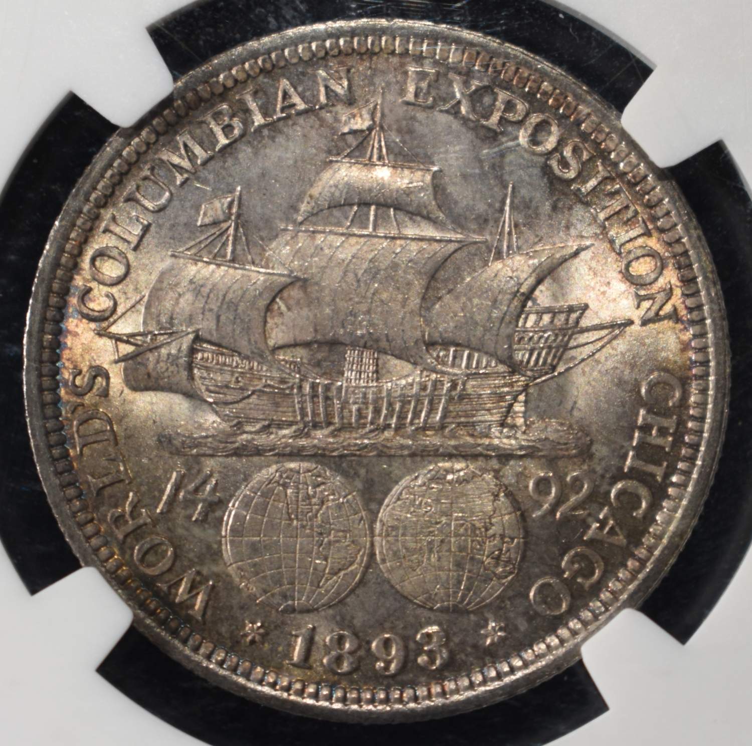 1893 COLUMBIAN COMMEM HALF NGC MS-65