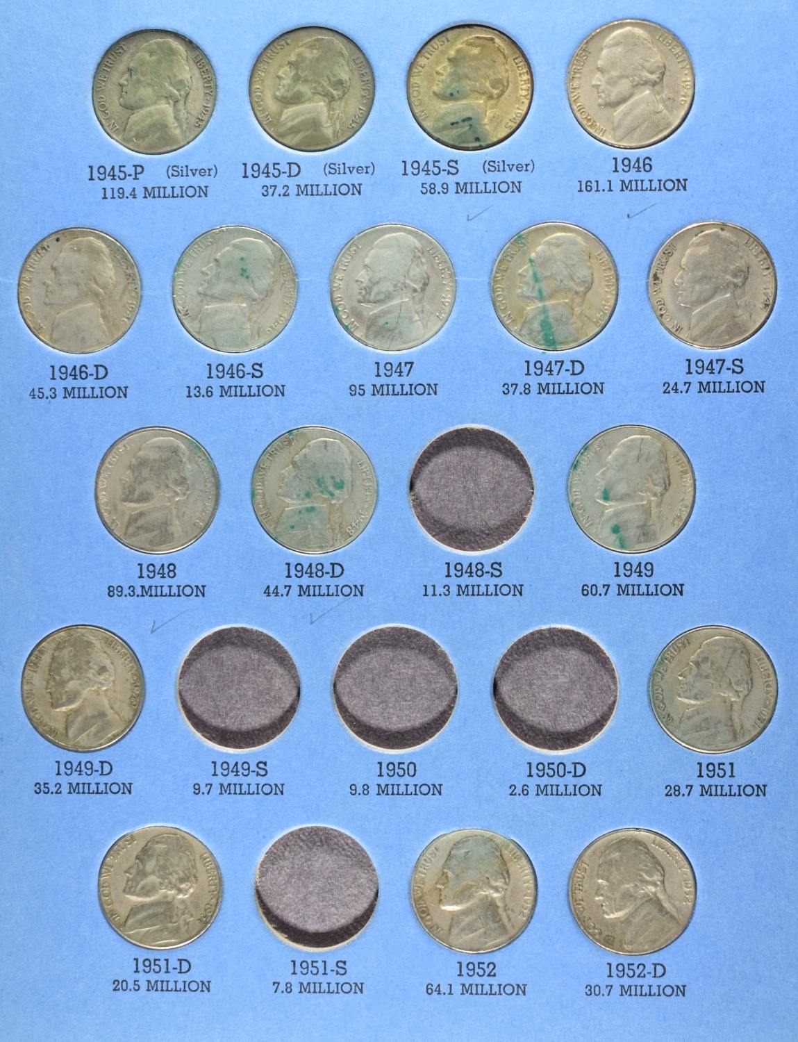 (2) JEFFERSON NICKEL COLLECTIONS