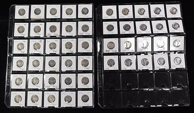 (50) 90% SILVER MERCURY DIMES. BID WITH SILVER CITY AUCTIONS ESTIMATE $440 - $490.