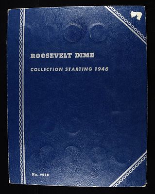 ROOSEVELT DIME COLLECTION WHITMAN. INCLUDING (43) 90% SILVER DIMES & (24) DIMES ESTIMATE $370 - $430.