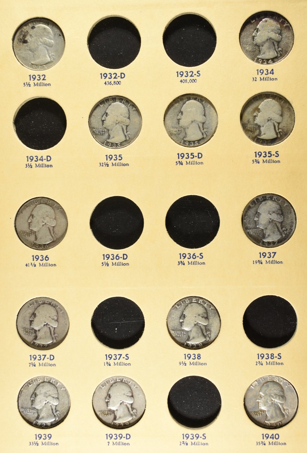 1932- WASHINGTON QUARTERS ALBUM
