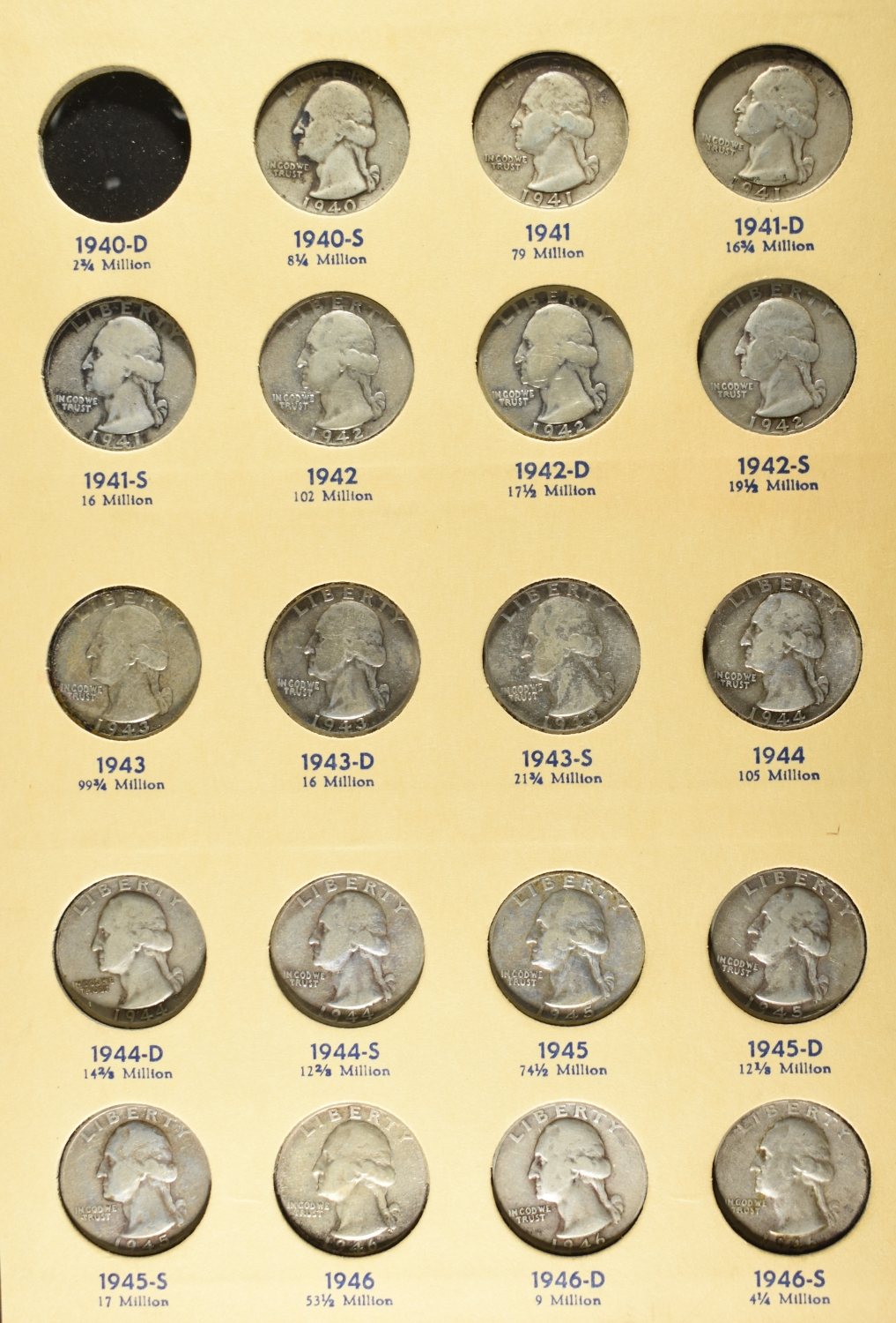 1932- WASHINGTON QUARTERS ALBUM