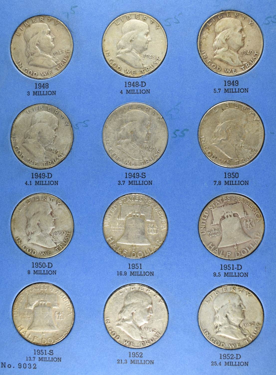 FRANKLIN HALF DOLLAR FULL COLLECTION WHITMAN