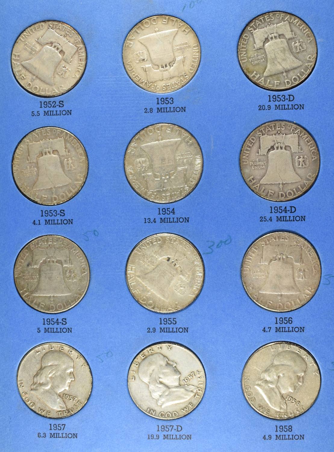 FRANKLIN HALF DOLLAR FULL COLLECTION WHITMAN